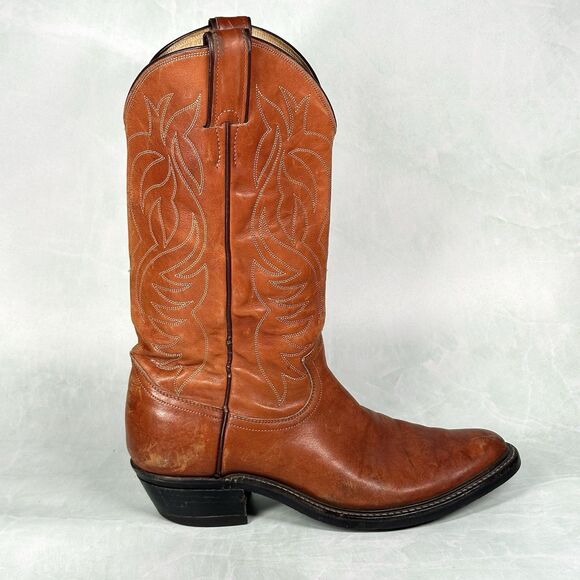 Justin Western Cowboy Boots - Men's Size 8 D BROWN Style 2610 Leather - Picture 9 of 16